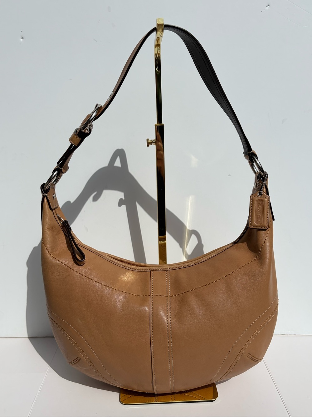 Vintage Coach Soho Tan Leather Hobo Bag Y2K Shoulder Purse